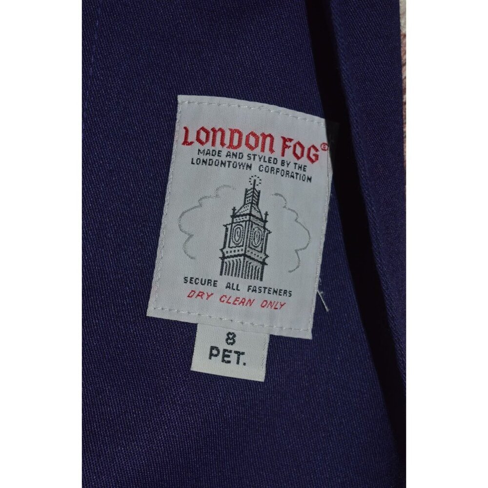 Vintage London Fog Plum Purple Winter Trench Coat Women's 8 Petite Minimalist - Picture 6 of 12